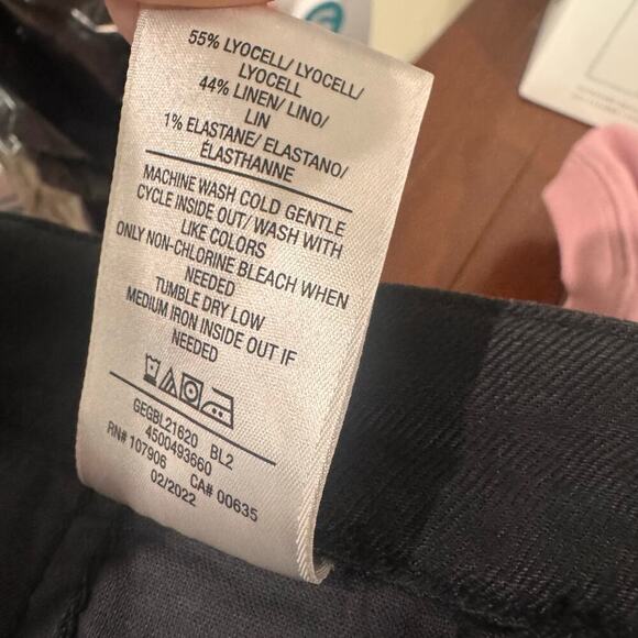 HUDSON Los Angeles PaperBag Shorts Casual Fit Linen In Black Size 29 NWOT - Picture 10 of 12